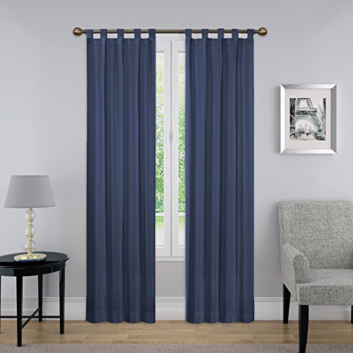 Pairs to Go Montana Moderne dekorative Schlaufenvorhänge für Schlafzimmer oder Wohnzimmer (2 Bahnen), 76,2 x 213,4 cm, Indigo