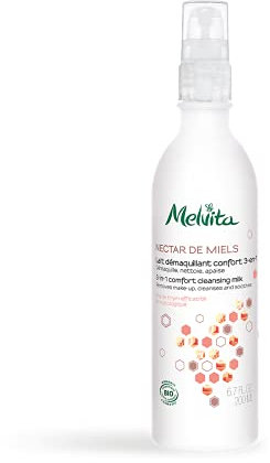 Melvita – Reinigungsmilch Nectar de Miels – Entfernt sanft Make-up – 99% natürlich – Bio-zertifiziert – Flasche 200 ml