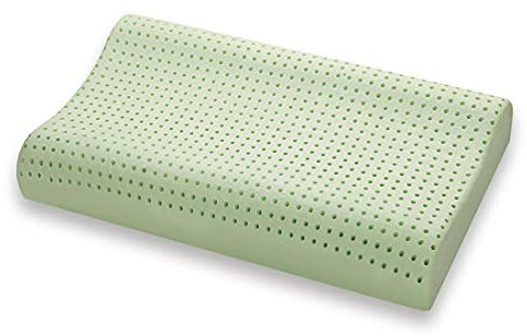 Marcapiuma Kissen aus Memory Bio Green Natur mit Heilkräutern Doppelwelle - Kopfkissen Memory Bio mit Bezug 100% Baumwolle Medizinprodukt CE Detektion 19% Orthopädisch milbendicht Made in Italy