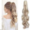 SEGO Ponytail Extension Pferdeschwanz Haarteil Haarverlängerung Zopf Hair Piece Haar Voluminös Wavy wie Echthaar Sandy Blonde & Blond Bleichen Gewellt-24(61cm)-150g