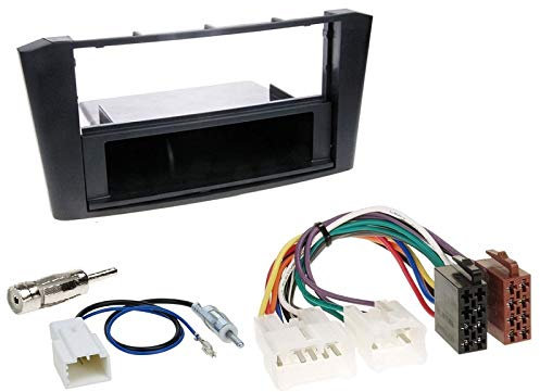 1 Din Radio Einbauset Blende Radioanschlusskabel Antennenadapter für Toyota Avensis T25 2003-2009