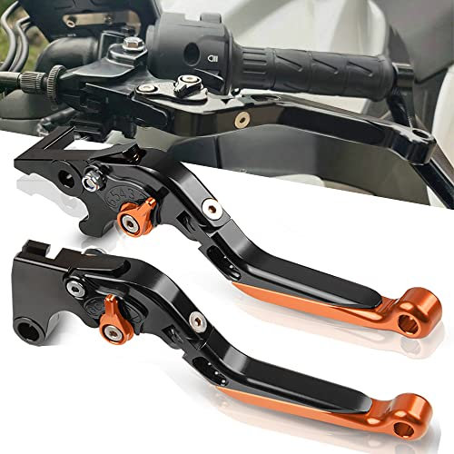 QJY-Motor Part-Store Motorrad Einstellbar Bremskupplungshebel CNC Aluminium für Duke 790 2018 2019-BKBKOROR