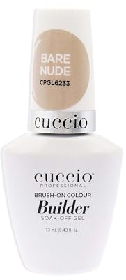 Cuccio Builder Gel for Nails 13ml, Hard Builder Gel for Nail Extensions, Nail Sculpting, Overlay, Nail Strengthening, UV/LED Cure, Professional Salon Use, Bare Nude