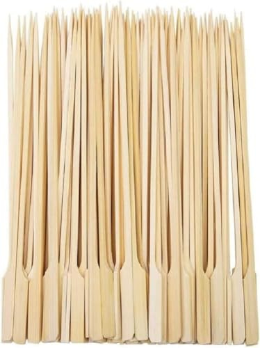 200 pcs Wooden Kebab Skewers Chicken Bamboo 15cm Paddle Skewers for Kebab BBQ Fruit Sticks & Burger Grilling, Cocktail Food Picks, Bamboo for Grilling, Wooden BBQ