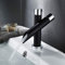 Rubinetto Bagno Lavabo Nero Opaco per Lavandino a Cascata Miscelatore Monocomando Rubinetto Design Moderno in Ottone (Corto)