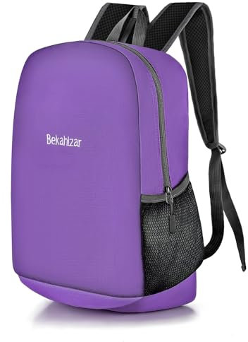 Bekahizar 20L Rucksack Ultra Leichter Wandern Daypack Wasserfest Kleiner Reiserucksack Tasche für Männer Frauen Kinder Outdoor Sports Reisen Klettern lila-einfacher Stil