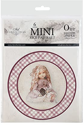 ITD Collection - Mini Papier de Riz Set de Création (6 Feuilles), Découpage de Papiers de Riz pour Le Scrapbooking et Le Bricolage, Multicolore 14,8 x 14,8 cm (RSM048)- HS code 48021000