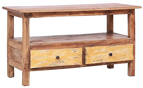 MOONAIRY TV-Schrank, TV Konsole, TV Lowboard, Fernsehschrank, TV Board, für Wohnzimmer Schlafzimmer,TV-Regal, 90x40x50 cm Altholz Massiv