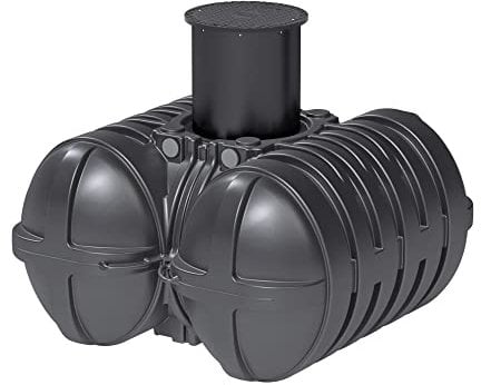 Roth Werke Wasserspeicher - Flachspeicher 5000 Liter mit Filterkorb aus Polyethylen (PE), Schwarz, Rund