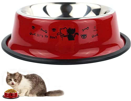 Metal para Mascotas para Perros | Platos Antideslizantes para Gatos - Suministros para Perros y Gatos 18 cm/7,08 Pulgadas para Comida Seca, Comida húmeda, Aperitivos, Agua