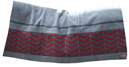 Kentucky - Fleecedecke Square Heavy Fishbone Grey/Bordeaux 140x160cm