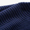 LIVEDECO - Leere Hülle für Riesen Pouf XL Innen Samt Gerippt Marineblau BiG52