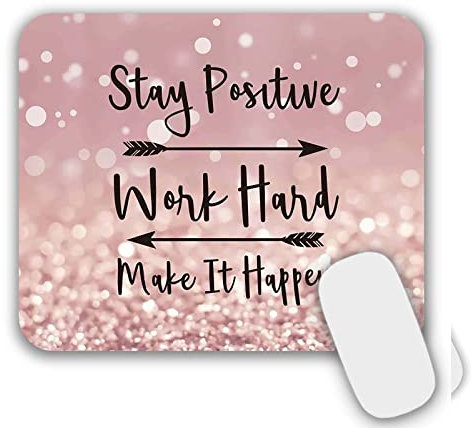 AOKSUNOVA Mauspad Klein mit Motiv 24 x 20 cm Mauspad Mädchen Mousepad mit Spruch Rosa