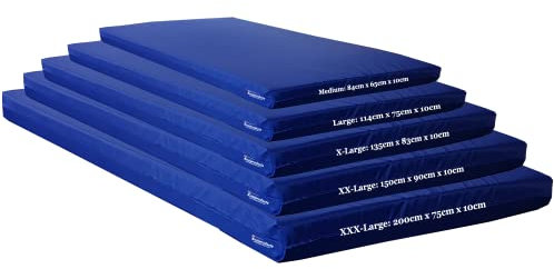 Kosiproducts Gymnastics Crash Mat, High Density Medium Firm 10cm Thick Foam, [Royal Blue, XX-Large]