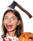 Balinco Diadema de hacha con sangre para Halloween, tocado con hacha sangrienta en la cabeza, accesorio para disfraz de zombi, accesorios para el pelo de horror con sangre, para adultos, mujeres y