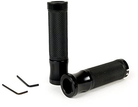 MOTONOSTRA Griffe Aluminium schwarz, Rautenmuster kompatibel für Vespa GT, GTL, GTS 125, 200, 250, 300ccm, 22,5-24mm