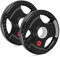 Youyijia 2PCS Olympic Weight Plates Heavy-Duty Cast Iron with Waterproof Rubber Coating Weight Plates for Strength Training and Muscle Development 5kg Weight Plate 2’’ Opening and Tri-Grips