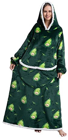 Xinlong Pulloverdecke Sweatshirt Übergroße Warm Lang Unisex mit Kapuze Taschen Wearable Blanket Hoodie Decke Damen Deckenpullover Herren