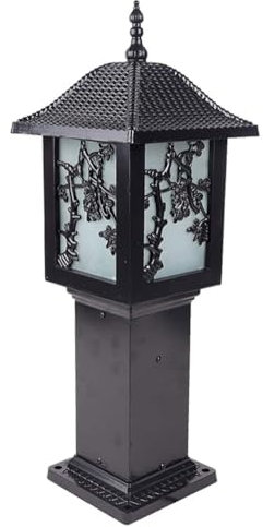 MODEBHD Außensäulenkopflampe Villa IP65 wasserdichte Säulenkopflampe Rasenbalkon Gartensäulenkopflampe Landschaft Rostfreie dekorative Mastlampe Retro E27 Straßenlaternen