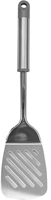 Fackelmann MODE Slotted Turner, Stainless Steel Function Head & Handle, Kitchen Cooking Spatula, Burger Flipper, Cooking Draining & Frying BBQ Utensil, Fish Slice, 35cm, Grey