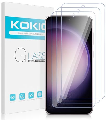 Kokio Lot de 3,Verre Trempé Samsung Galaxy S23 5G 6.1,Dureté 9H,Protecteur d'écran UHD 0,33 mm pour Samsung Galaxy S23 5G,Résistant à l'usure et Sans Bulles