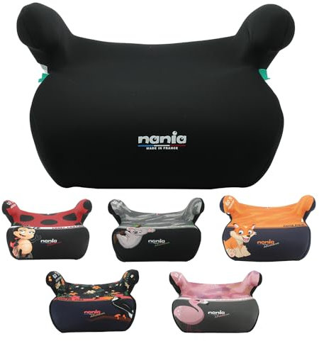 Nania – Rehausseur ceinturé ALPHA 126-150 cm R129 i-Size – Pour les enfants de 8 à 12 ans – Fabrication Française - Avec accoudoirs (Access noir)