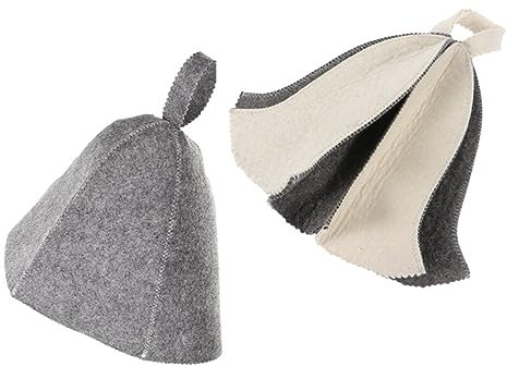 TOVINANNA 2stücke Flexible Saunahüte Aus Filz Tragbare Wiederverwendbare Sauna-kopfbedeckung Für Optimalen Schutz Bei Hohen Temperaturen Für Saunabesucher Und Wellness-liebhaber