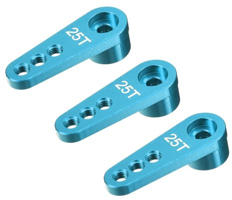 QUARKZMAN 3 Stück Aluminiumlegierung 25T Lenk-Servohorn Blau für DIY RC Auto/Boot/Flugzeug Bootszubehör