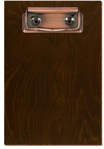 Bütic - Porte-bloc en bois - Forme standard - Chêne foncé - Pour A3, A4, A5, A6, Format : A6 haut, pince : pince en cuivre
