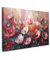 MuchoWow© Bild auf Leinwand Groß 120x80 cm XXL Schlafzimmer Bilder Badezimmer Wand Deko Wohnzimmer Modern Wanddeko Bilderwand Geschenk Mohnblumen - Rosa - Blumen - Botanisch - Kunst