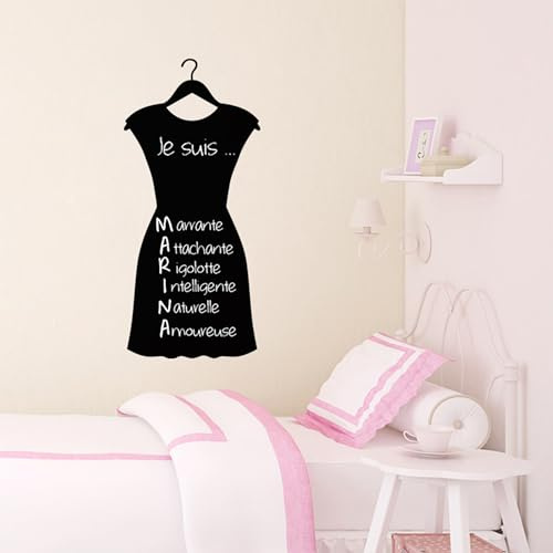 Ambiance Sticker Kreidetafel, Wandaufkleber, selbstklebend, abwischbar, Kleid für Damen, 220 x 100 cm