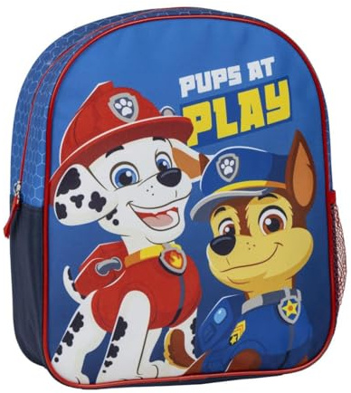 Schulrucksack für Kinder, Paw Patrol, Blau, 25x20x29 cm, aus Polyester, mit Reißverschluss, Chase und Marshall, entworfen in Spanien, Estándar, Casual