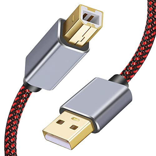 Printer Cable 8M, USB Printer Cable 2.0 Type A Male to B Male Cable Scanner Cord High Speed Compatible with HP, Canon, Dell, Lexmark, Xerox, Samsung etc (8M)