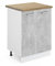 Vicco Küchenunterschrank R-Line, Küchenkommode, Beton/Weiß, 60 cm, AP Eiche