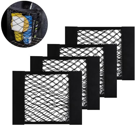 4PCS Kofferraum Organizer Klett,Dehnbarer Auto-Kofferraum-Organizer mit 2 Installationsmethoden,Universal Auto Organizer Kofferraum Kofferraumtaschen Passend Für Auto LKW SUV Van (30x25cm/4PCS)