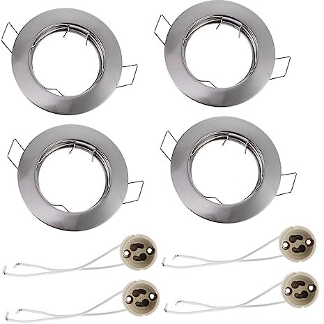 WOONEKY 8St Lichtständer deckenstrahler ceiling light eingelassene Beleuchtungsleisten Einbauleuchte kann trimmen leuchtmittel Licht Steckdose Einbaurahmen für Deckenleuchte Zinklegierung