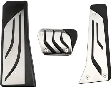 LMJCH Auto Pedal Abdeckung,Edelstahl Auto Pedale,Für BMW 5 6 7 Series E65 E67 E68 F01 F02 F10 F11 F07 F12 F13 Gaspedal Bremse Restfoot Pedal Autoteile,Automatic with Rest