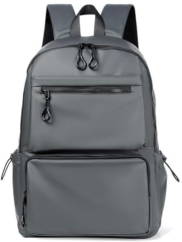 FUPWYKWH School Bag Men Backpack Causal Daypack Laptop Rucksack 14 Inch Laptop Waterproof Backpack For College Travel-Grey