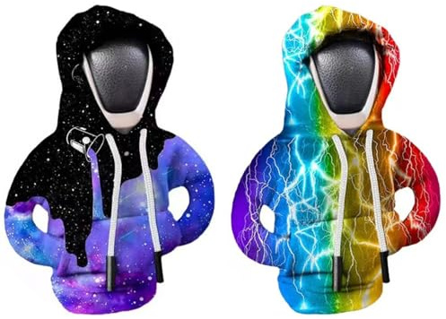 Bessy shop Schaltknauf Abdeckung,2 Stück Schaltknauf Hoodie Kreativer Hoodie Auto Schaltknauf Hoodie Staubdichter Schutz Sweatshirt Schaltknauf Hoodie für die meisten Schalt und Automatikfahrzeuge