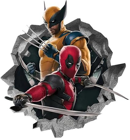 3D-Wandaufkleber, Motiv: Wolverine und Deadpool, Anime-Aufkleber, Kinderzimmer, Hintergrund-Wanddekoration, selbstklebend, Anime-Poster, Aufkleber, Geburtstagsparty-Zubehör
