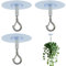DOOCECIY 3 PCS Ceiling Hooks Self Adhesive, Stick on Hooks for Hanging, Adhesive Ceiling Hooks Heavy Duty for Plants, Wind Chimes, Lights, and Balloons