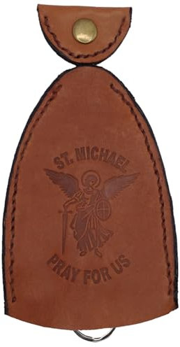 I G J ORIGINAL-SCHLÜSSELANHÄNGER DES HEILIGEN ERZENGELS MICHAEL – TASCHENSPARER AUS ECHTEM LEDERR – HANDWERKLICHE HERSTELLUNG – 100% HANDGEFERTIGT IN ITALIEN