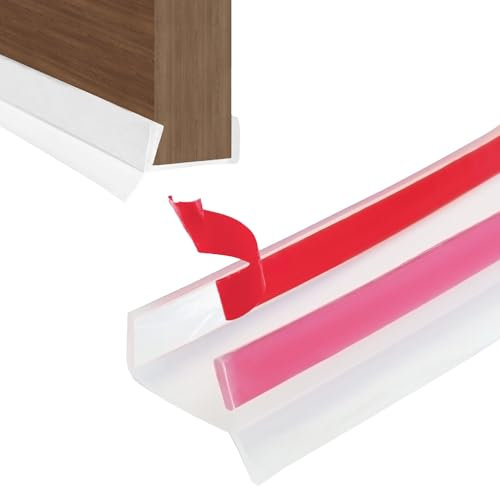 Hengrongshen Joints d'étanchéité Autocollant pour Plinthe | pour 15/16/17/18 mm d'épaisseur de Plinthe Bois | avec Lèvre d'étanchéité | Profilé d'étanchéité pour Plinthes de Cuisine | Transparent - 2M