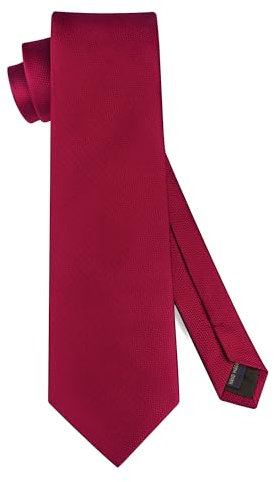 HISDERN Dunkelrot Krawatte Herren Einfarbig Klassische Elegante Krawatten für Herren Business Formalle Schlipse Hochzeit Party 8.5cm