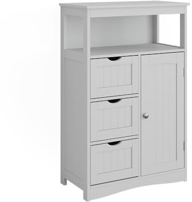 Vicco Midischrank Weiß Bianco 56x87x29 cm - Badezimmermöbel, Vielseitig einsetzbar – auch im Flur oder Schlafzimmer nutzbar