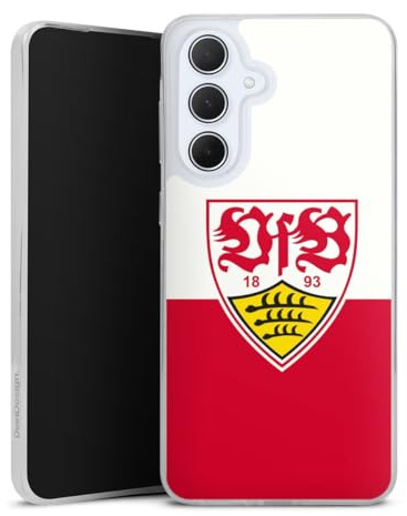 Slim Case kompatibel mit Samsung Galaxy A 36 5G Silikon Handyhülle transparent Hülle extra dünn VfB Stuttgart Offizielles Lizenzprodukt Logo