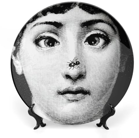XYTDM Piatto Lina Cavalieri, Piatto Decorativo Da Parete, Decorazione Da Appendere Alla Parete Con Piastra Facciale Misteriosa, Staffa Inclusa E Gancio A Molla Specialestyle-1,8inch