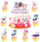 25 Pcs Pink Cake Toppers, Cake Birthday Party Decorations Figures 1 Big Cake Decoration 24 Doll Cupcake Toppers Supplies for Kids Boy Girl Birthday Shower Theme Party