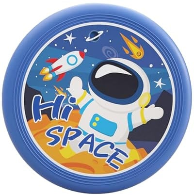 WUNZILO 1 Stück flving disksscheibe für Kinder Softe Wurfscheibe Weiches flving disksscheibe Verdickte mit Cartoon,Astronaut, Muster für Kinder Sport, Durchmesser 20 cm
