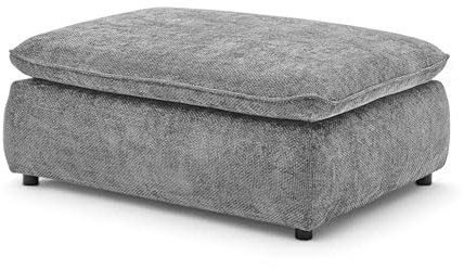 Stella Trading Polsterhocker Fußhocker 120 x 88 cm, Sitzhöhe 42 cm, rechteckig, pflegeleichter Stoffbezug, passend zum Big Sofa, Modell Vince, Grau